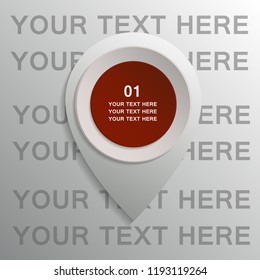 Modern template for graphics, presentations, business, web design, reports. A drop with color space for text and icons on a gray background.Vector infographics illustration.