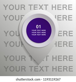 Modern template for graphics, presentations, business, web design, reports. A drop with color space for text and icons on a gray background.Vector infographics illustration.