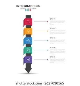 Modern template infographic with 3 step process and icons can be used for workflow, business information, presentation and data visualization