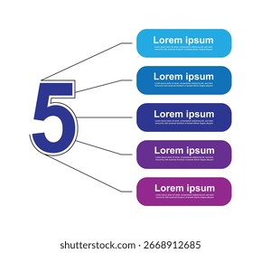 moderne Vorlage Infografik Element 5 Schritt mit Icons passende Feind-Business-Informationen und Banner-Präsentation.