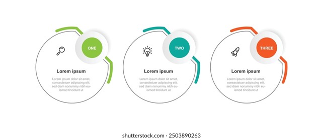 Modern template infographic vector with 3 step or 3 point can be used for workflow, diagram presentation, business information and other graphic design 