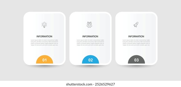 Modern template infographic vector element with icons and 3 step concept can be used for workflow, business information and graphic presentation 