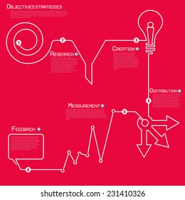 Modern template infographics process number of the white line. Vector. Can be used for web design and business planning process