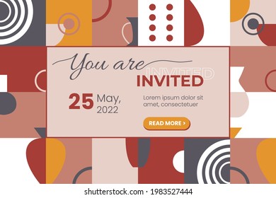 Modern template for invitation, web advertisement, banner. Bright abstract design