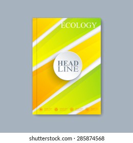 Modern template layout brochure, magazine, flyer, booklet, cover or report in A4 size for your design . Vector Illustration.