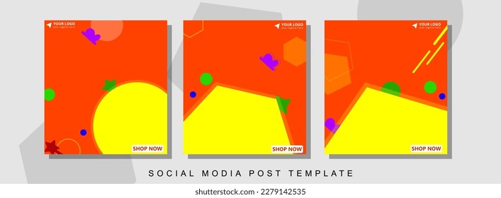Modern template post for social media ads. Suitable for social media posts, mobile apps, banners design and web or internet ads. Vector fashion backgrounds.