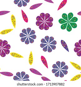Plantilla moderna con un diseño floral sin fisuras. Patrón botánico sin fisuras. Decoración primaveral. Ilustración vectorial aislada. Fondo del vector abstracto. 