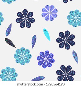 Modern template with seamless floral pattern. Vector seamless floral pattern. Spring decoration. Vector illustration isolated. Abstract vector background. 