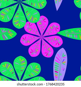 Plantilla moderna con un patrón floral sin fisuras. Patrón sin costuras botánicas.  Decoración primaveral. Ilustración vectorial aislada. Resumen del fondo vectorial. 