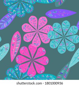 Plantilla moderna con un patrón floral sin fisuras. Patrón floral sin fisuras vectorial. Decoración primaveral. Ilustración vectorial aislada. Resumen del fondo vectorial. 