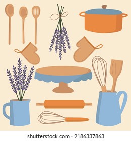 Modern template set for cookbook. Menu Creator Vector Illustration. Pattern with Different Kitchen Utensils. Cooking Background.	