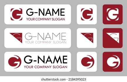 Modern Template Set of Letter G Minimal Logo Icon Design Alphabet Monogram Initial Concept