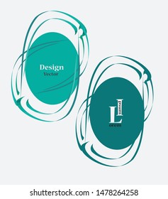 Modern template vector  banner design logotype turquoise and white color 