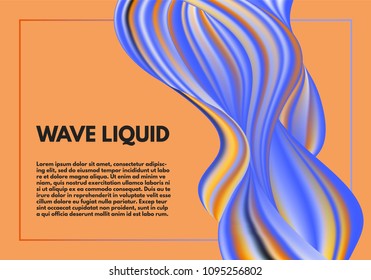 Modern Template with Wavy Liquid and 3D Effect. Abstract Colorful Background with Fluid Shapes. Vector Waves made Using Gradient Mesh. Movement. Flow Abstraction for Banner, Cover, Presentation.