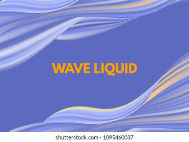 Modern Template with Wavy Liquid and 3D Effect. Abstract Colorful Background with Fluid Shapes. Vector Waves made Using Gradient Mesh. Movement. Flow Abstraction for Banner, Cover, Presentation.