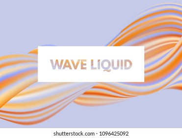 Modern Template with Wavy Liquid and 3D Effect. Abstract Colorful Background with Fluid Shapes. Vector Waves made Using Gradient Mesh. Movement. Flow Abstraction for Banner, Cover, Presentation.