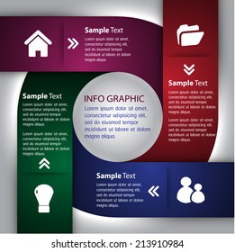 modern template for website and graphic, icon, number, text box. 