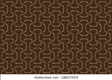 Modern template for your landing page. Seamless traditional Indian floral motif border design. Vector illustration.  Brown pattern, brown image,   