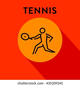 Modern Tennis Icon with Linear Vector Style