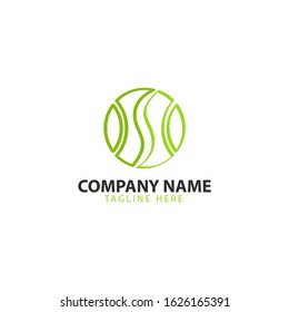 Modern tennis logo with subtle letter S inside the tennis ball set in modern line