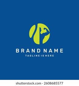 Modern Tennis and Padel Ball Logo with Muscular Body Silhouette – Fitness and Sports Brand Concept