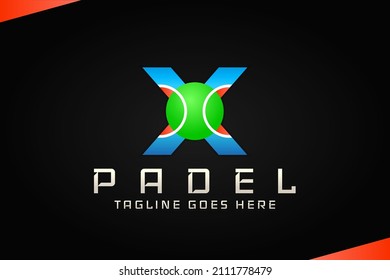 Modern Tennis or Padel Logo Design for Your Business, Competition, or Club. Tennis Logo. Padel Logo with incorporated tennis ball into the letter x.