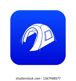 Modern tent icon blue vector isolated on white background