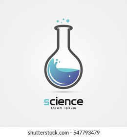 Modern test tube symbol. Vector illustration. Logo