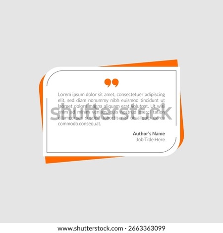 Modern testimonial quote box template for social media and customer reviews. Editable vector design. Communication or suggestion testimonial in chat bubble design. Bubble testimonial banner, quote.
