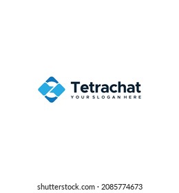 modern TETRA CHAT colorful circle logo design