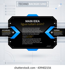 Modern text background template. Futuristic techno business style. Useful for annual reports, presentations and advertising.