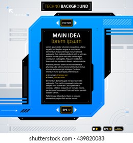 Modern text background template. Futuristic techno business style. Useful for annual reports, presentations and advertising.
