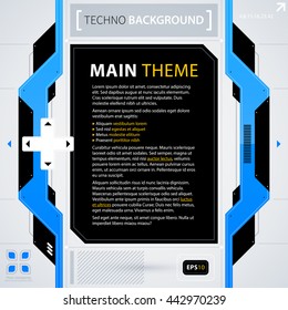 Modern text background template. Futuristic techno business style. Useful for annual reports, presentations and advertising.