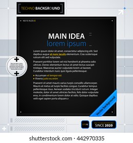 Modern text background template. Futuristic techno business style. Useful for annual reports, presentations and advertising.