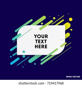 Modern text box with colorful stripes and dark blue background. Ideal for motivational quotations.  Vector illustration.