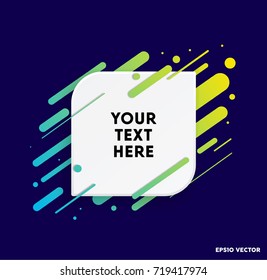 Modern text box with colorful stripes and dark blue background. Ideal for motivational quotations.  Vector illustration.