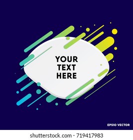 Modern text box with colorful stripes and dark blue background. Ideal for motivational quotations.  Vector illustration.