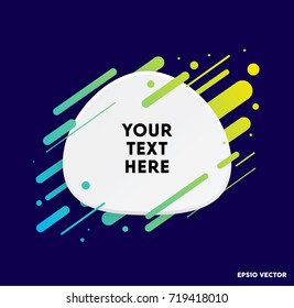 Modern text box with colorful stripes and dark blue background. Ideal for motivational quotations.  Vector illustration.