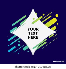 Modern text box with colorful stripes and dark blue background. Ideal for motivational quotations.  Vector illustration.