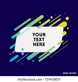 Modern text box with colorful stripes and dark blue background. Ideal for motivational quotations.  Vector illustration.