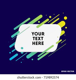 Modern text box with colorful stripes and dark blue background. Vector illustration.