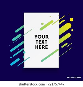 Modern text box with colorful stripes and dark blue background. Ideal for motivational quotations.  Vector illustration.