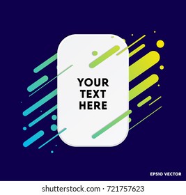 Modern text box with colorful stripes and dark blue background. Ideal for motivational quotations.  Vector illustration.
