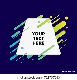 Modern text box with colorful stripes and dark blue background. Ideal for motivational quotations.  Vector illustration.