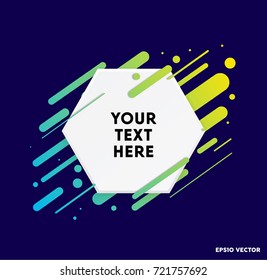 Modern text box with colorful stripes and dark blue background. Ideal for motivational quotations.  Vector illustration.