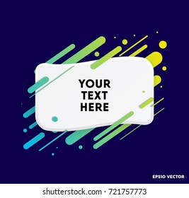 Modern text box with colorful stripes and dark blue background. Ideal for motivational quotations.  Vector illustration.