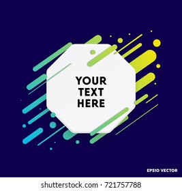 Modern text box with colorful stripes and dark blue background. Ideal for motivational quotations.  Vector illustration.
