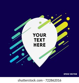 Modern text box with colorful stripes and dark blue background. Ideal for motivational quotations.