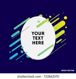 Modern text box with colorful stripes and dark blue background. Ideal for motivational quotations.