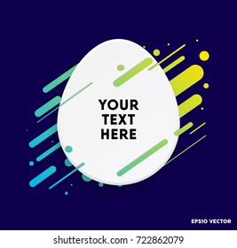 Modern text box with colorful stripes and dark blue background. Ideal for motivational quotations.